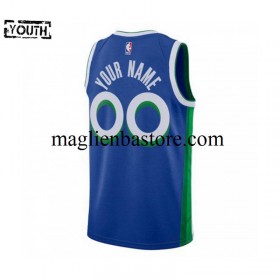 Maglia NBA Dallas Mavericks Personalizzate Nike City Edition 2022-2023 Blu Swingman - Bambino
